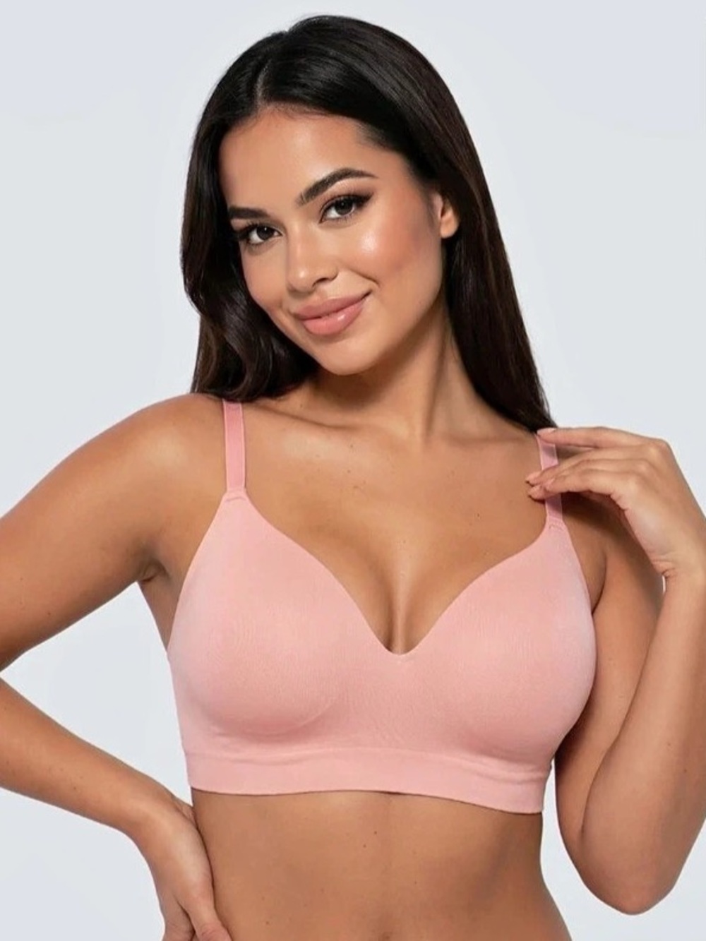 Madam Muse Wireless Smoothing Push-Up Bra - Pink - Size Medium - NWT